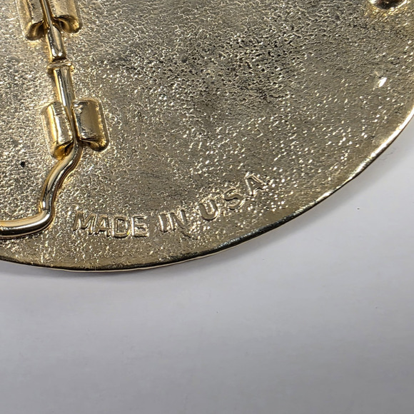 The State of Texas Star Logo Flag Gold-Tone Metal Western Belt Buckle USA - Picture 4 of 7